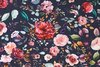 Organic Cotton Jersey Digital Painted Flowers Navy
