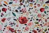 Organic Cotton Jersey Digital Painted  Flowers White