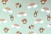 Cotton Jersey Rainbow Animals Mint