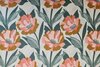 Linnen Viscose Flowers Ros&eacute;/Green (Nerida Hansen)