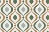 Viscose Digital Abstract Retro Khaki