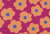 Fine Poplin Cotton Big Flowers Magenta (Nerida Hansen)