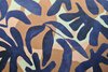 Cotton Satin Leaves Blue