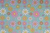 Cotton Jersey Retro Flowers Mint