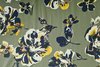 Viscose Crepe Flower Green