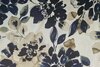 Viscose Satin Flowers Off White/Blue