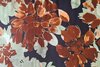 Viscose Satin Flowers Navy/Brick