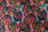 French Terry Multi-Colour Leaves Cyclam