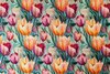 Bamboo Jersey Tulips Green