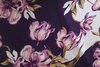 Viscose Stretch Satin Flowers Purple