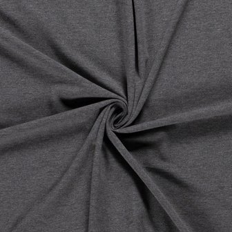 Katoen Tricot Effen Mel&eacute;e Grijs