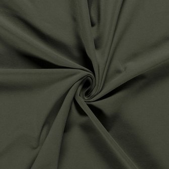 Katoen Tricot Effen Olijf Groen