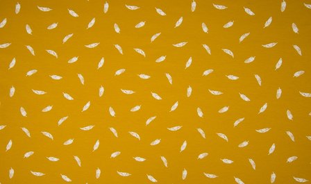 Cotton Jersey Feathers Yellow