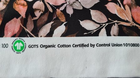 Organic Cotton Jersey Digital Flowers Sand