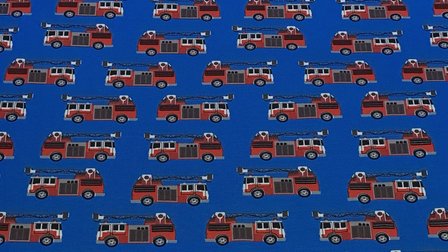 Cotton Jersey Fire Truck Blue