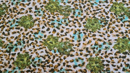 Bubble Chiffon Floral Panther Green