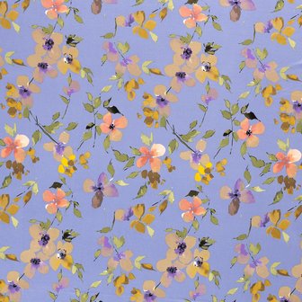 Viscose Jersey Flowers Lavendel 