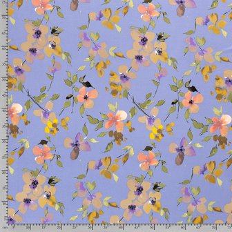 Viscose Jersey Flowers Lavendel 