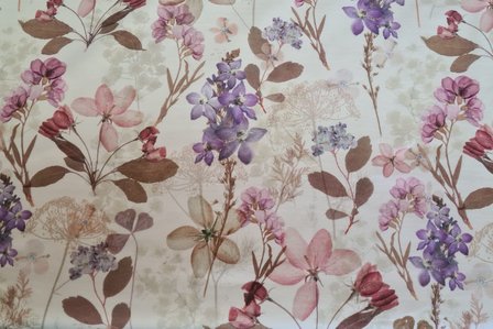 Oraganic Cotton Jersey Digital Wild Flowers Lilac