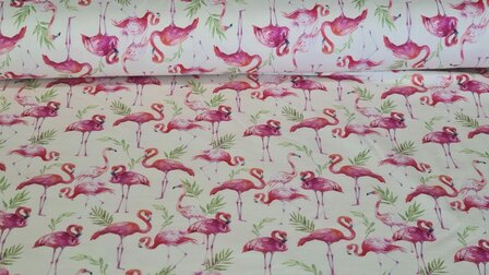 Organic Cotton Jersey Digital Flamingo