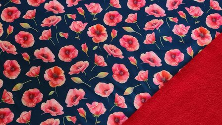 Soft Shell Digital Flowers Navy/Red