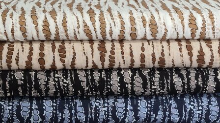 Viscose Crincle Abstract White