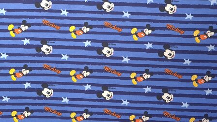 Cotton Jersey Mickey Mouse &amp; Stripes