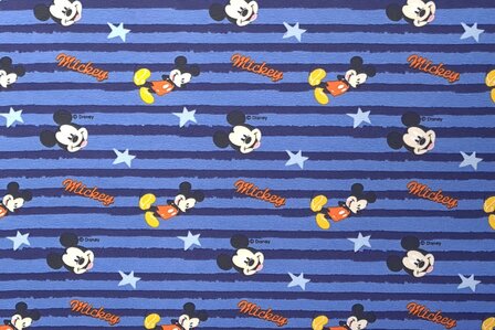 Cotton Jersey Mickey Mouse &amp; Stripes