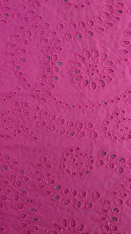 Cotton Broderie Uni-Flowers Pink