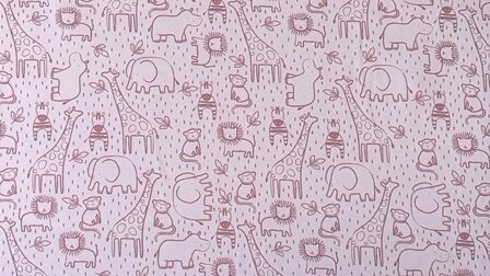 Cotton Jersey Baby Animals Light Ros&eacute;