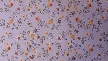 Cotton Jersey Flowers Lilac