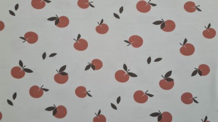 Cotton Jersey Apples Ecru