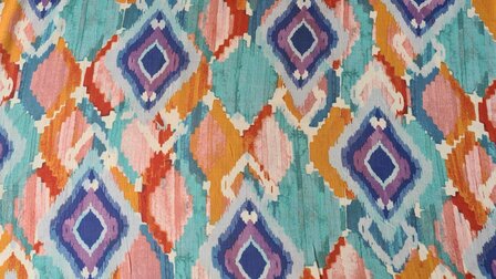 Viscose Stretch Woven Abstract Turquoise