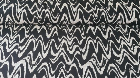 Viscose Stretch woven Abstract Black