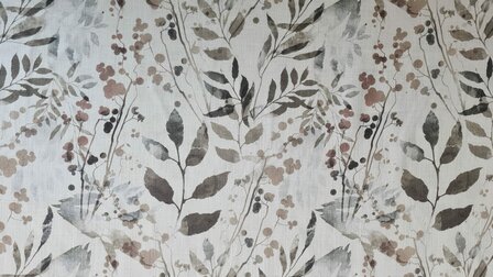 Linnen Print Twigs Taupe