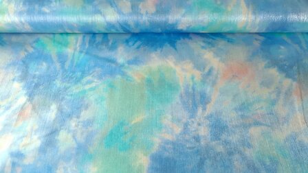 Viscose Shinio Water Stains Blue