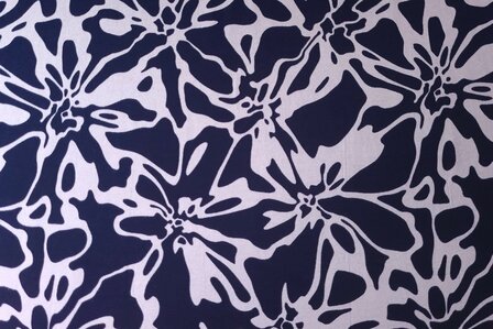 Viscose Jersey Abstract Navy