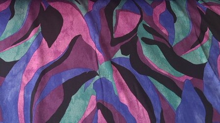 Heavy Viscose Jersey Abstract Multi-Purple