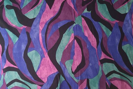 Heavy Viscose Jersey Abstract Multi-Purple