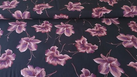 Viscose Flowers Black/Ros&eacute;