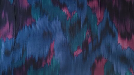 Viscose Satin Abstract Petrol