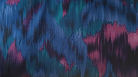 Viscose Satin Abstract Petrol