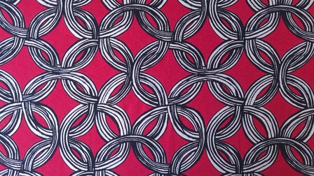 Viscose Crepe Abstract Red