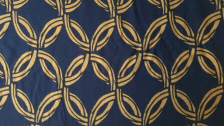 Viscose Crepe Abstract Navy/Oker