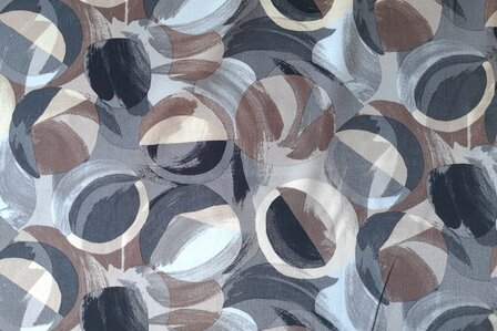 Viscose Satin Abstract Circles