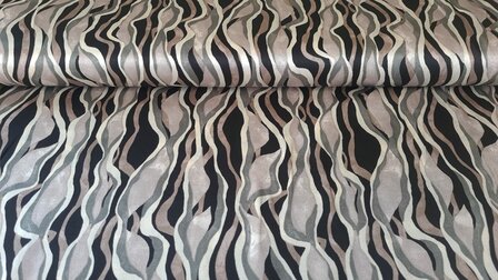 Viscose Satin Flames Grey