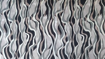 Viscose Satin Flames Grey