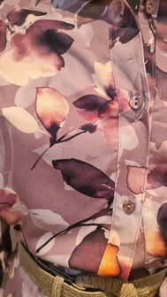 Viscose Twill Digital Flowers Brown