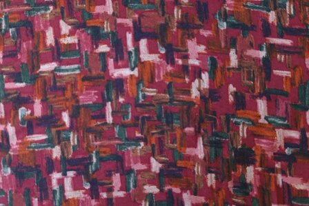 Viscose Crepe Abstract Red 2