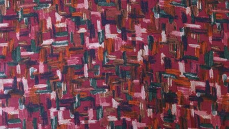 Viscose Crepe Abstract Red 2